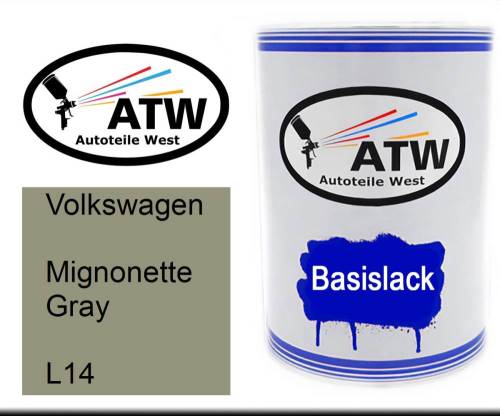 Volkswagen, Mignonette Gray, L14: 500ml Lackdose, von ATW Autoteile West.